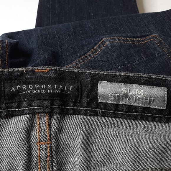 Aeropostale Slim Straight 27/28 Stretch Blue Jeans - Picture 14 of 16